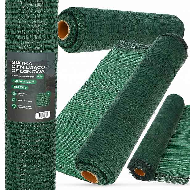 Stínící A Krycí Tkanina Uv ochranou 90% Oplocení 1,2x25m, pletená, Cy