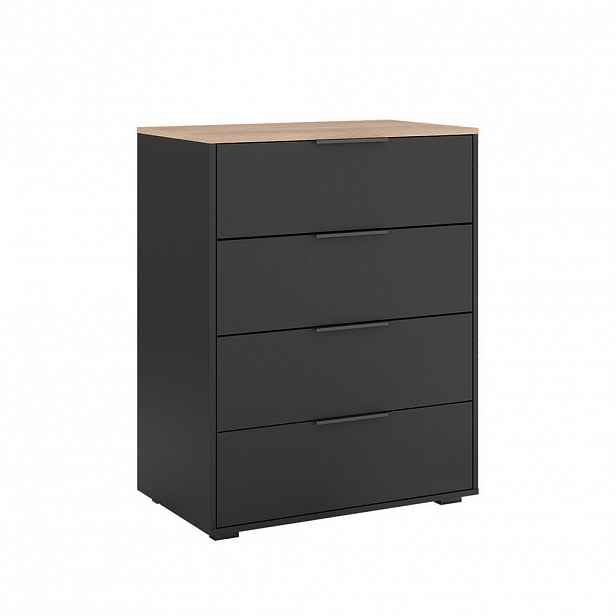 Vicco PŘÍBORNÍK Betti Anthracite/Sonoma 30 x 83.6 cm se 4 zásuvkami