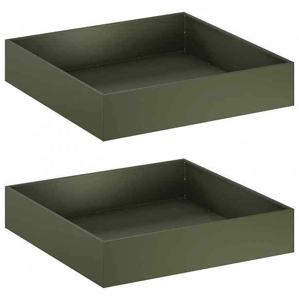 vidaXL Zahradní pěstebník 2 ks Olivově zelená 80 x 80 x 20 cm