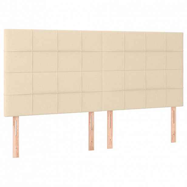 vidaXL Čelo postele krémové 200x5x118/128 cm látkové