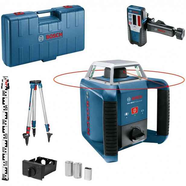 Bosch - Rotační laser, dosah 400 m, se stativem a příslušenstvím 06159940JY