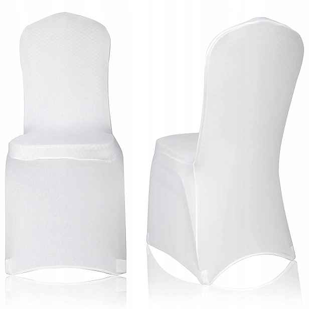 Potahy na židle Emart Bílé 100 ks Stretch Polyester