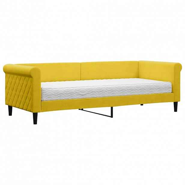 vidaXL Válenda s matrací žlutá 80 x 200 cm samet