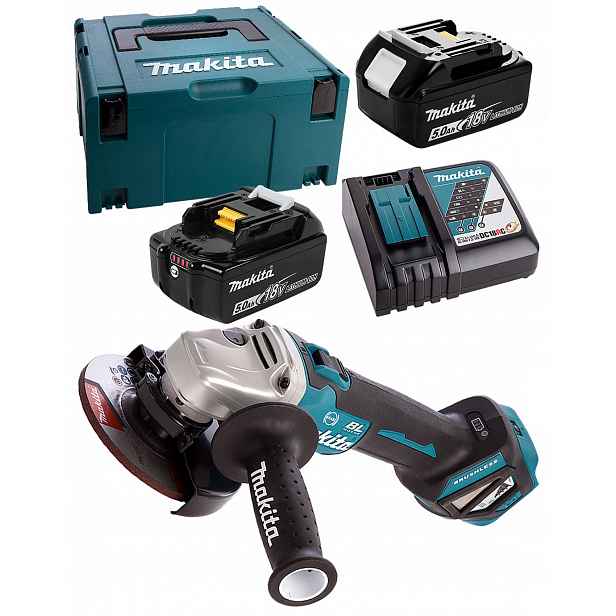 Bruska 18V 2x5Ah Bldc Lxt Xpt 5-rychlostní DGA513RTJ Makita kufr Makpac