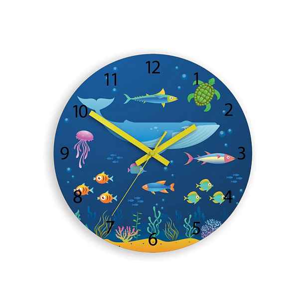 ModernClock Dětské nástěnné hodiny Podmořský svět 30 cm vícebarevné