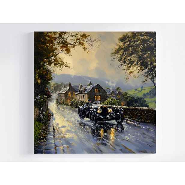 Obraz Na Plátně Canvas Ulice Cesta Vesnice Anglie Staré Auto Retro 50x50