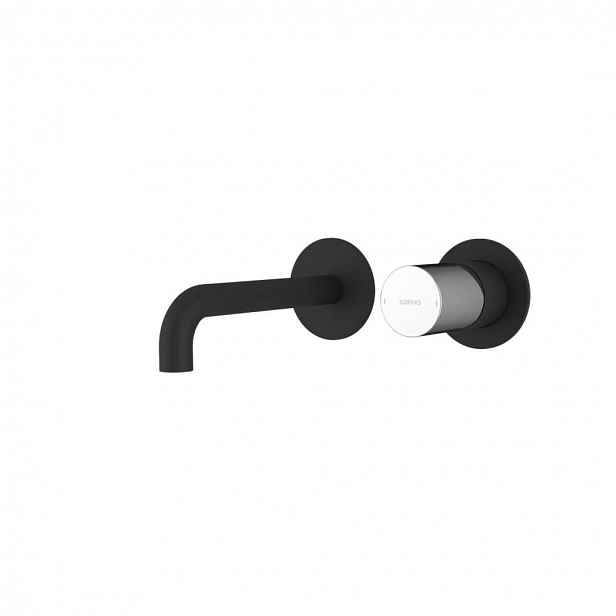 Sapho Ultratap - Umyvadlová baterie pod omítku, 2-otvorová instalace, s tělesem, matná černá/chrom UT018TBC