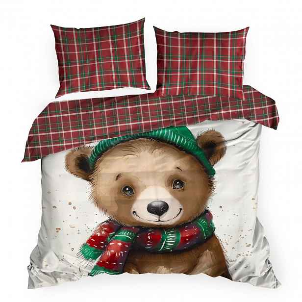 Vánoční sada povlečení Cuddle 220 x 200 cm, hnědá