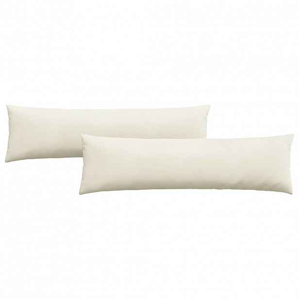 vidaXL Pohovkové polštáře 2 pcs Krémová 145 x 40 cm Žebrovaná látka