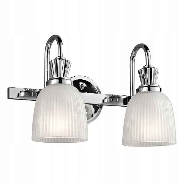 Kichler Koupelnové nástěnné svítidlo Cora Chrom 2xG9 3W Skleněné stínítka IP44