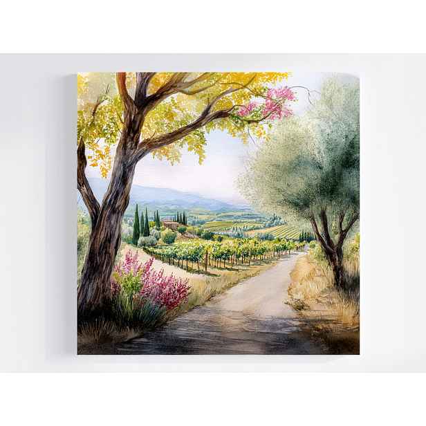 Obraz Na Plátně Plátno Krajina Itálie Toskánsko Vinnice Vila 50x50