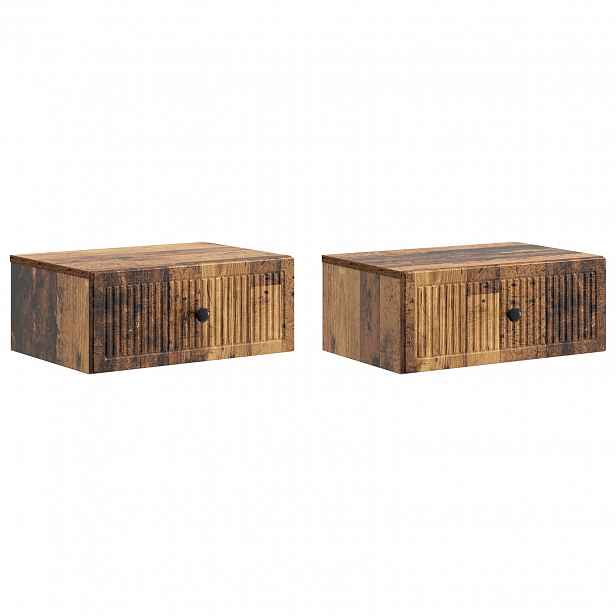 vidaXL Noční skříňka 2 ks Staré dřevo 49 x 34,5 x 20 cm