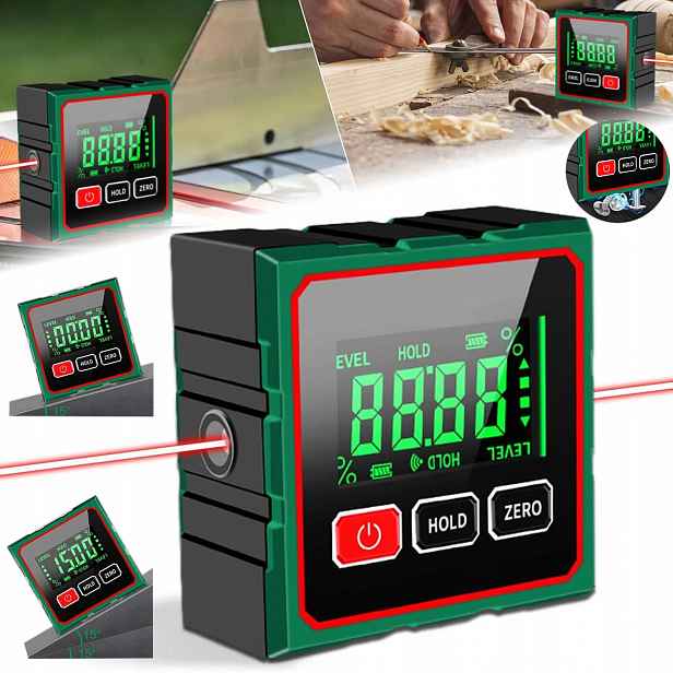 Digitální Úhloměr Magnet, Úhloměr, 360° Elektronická Vodováha 0.05°