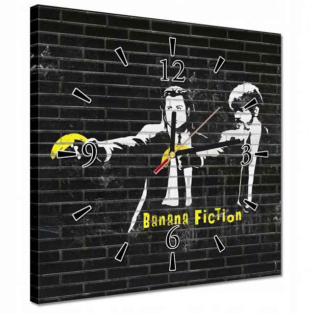 Hodiny 30x30 Banksy Banana Fiction