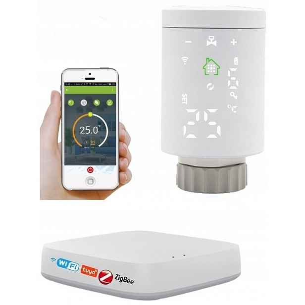 Tuya ZigBee 1 x Termostatická Hlavice Wifi Ústředna