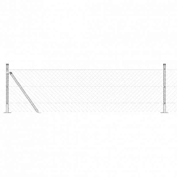 vidaXL Zábradlí s betonovým základem 25 x 0,4 m Pozinkovaná ocel