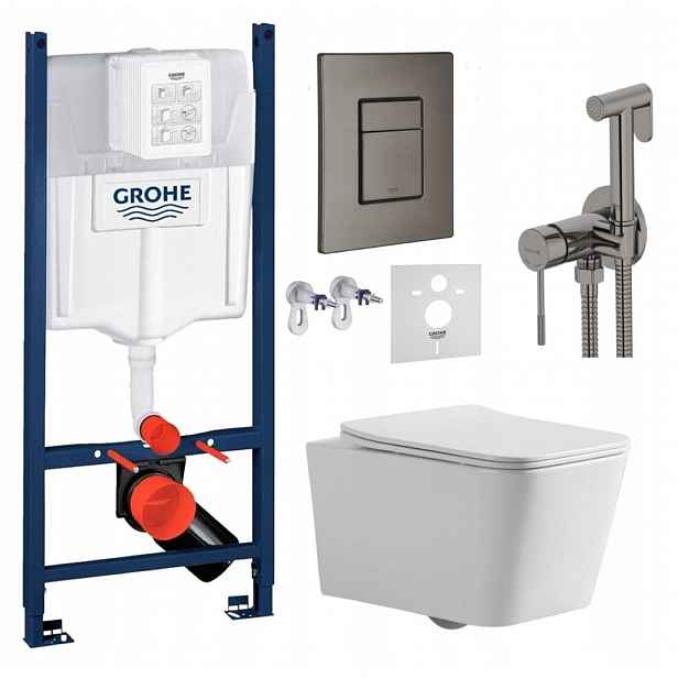 Wc Set Stelaz Grohe Wc Mísa Tornado Tlačítko baterie grafit