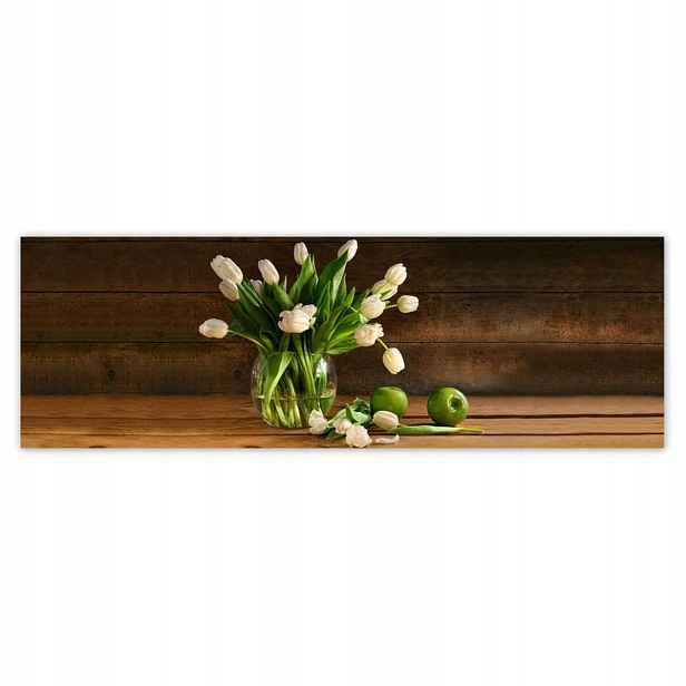 Plakáty 200x66 Bílé tulipány ve váze