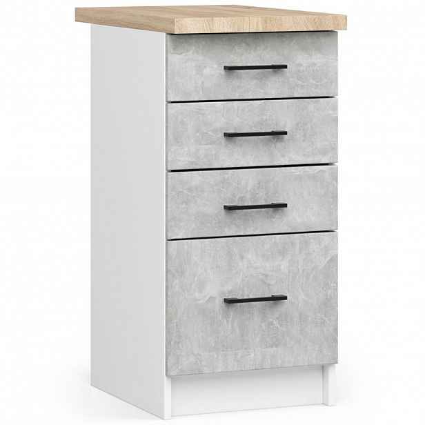 RAUMHIRSCH FURNITURE SPODNÍ SKŘÍŇKA bílá, betonová 85/40/46