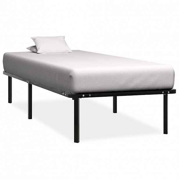 vidaXL Rám postele černý kov 90 x 200 cm
