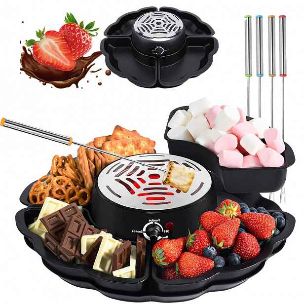 Elektrická sada na pečení čokoládových pěn Fondue s regulací tepla