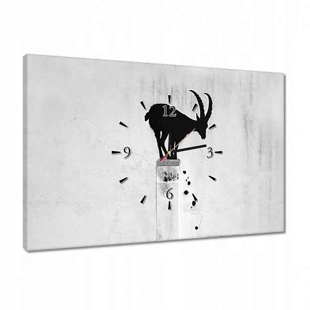 Hodiny 60x40 Kozica Banksy Gazela horská Nedostatek soukromí Mural