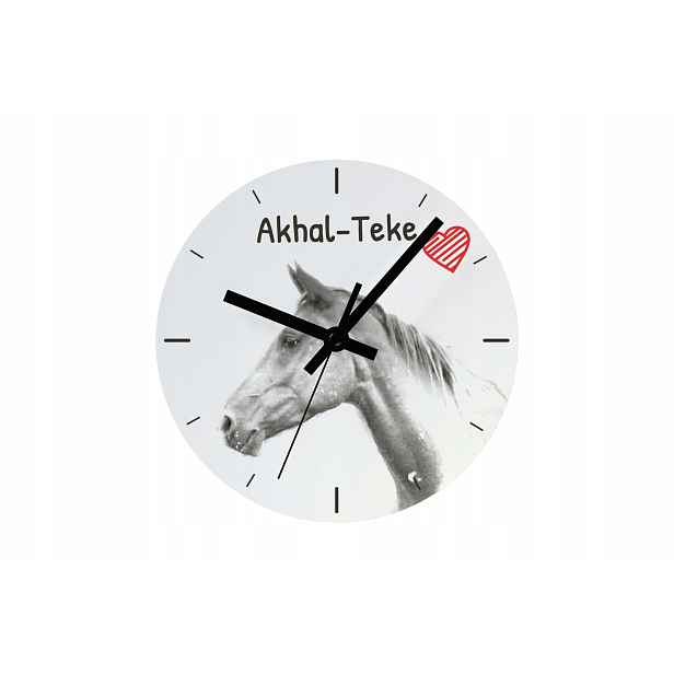 Kůň Akhal-Teke hodiny s koněm, závěsné a stojící, personalizace fotografií