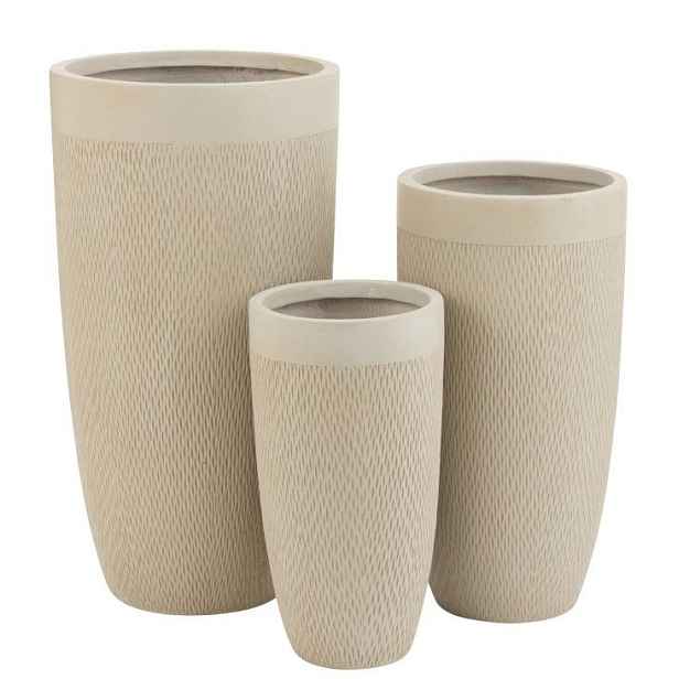 Set 3ks béžových váz Clay - Ø 38*72 cm J-Line by Jolipa