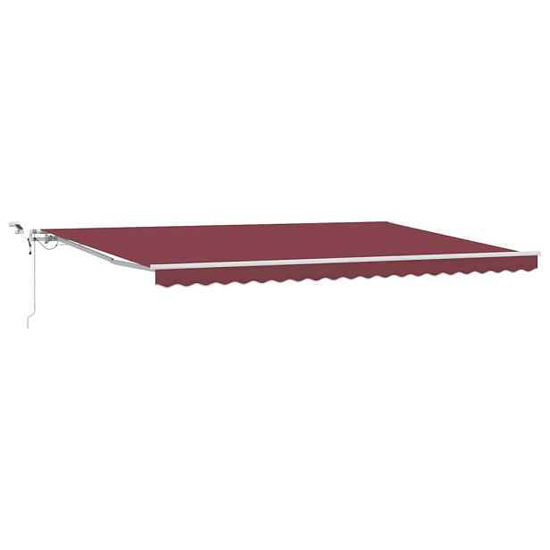 vidaXL Automatická zatahovací markýza s LED burgundská 500 x 300 cm
