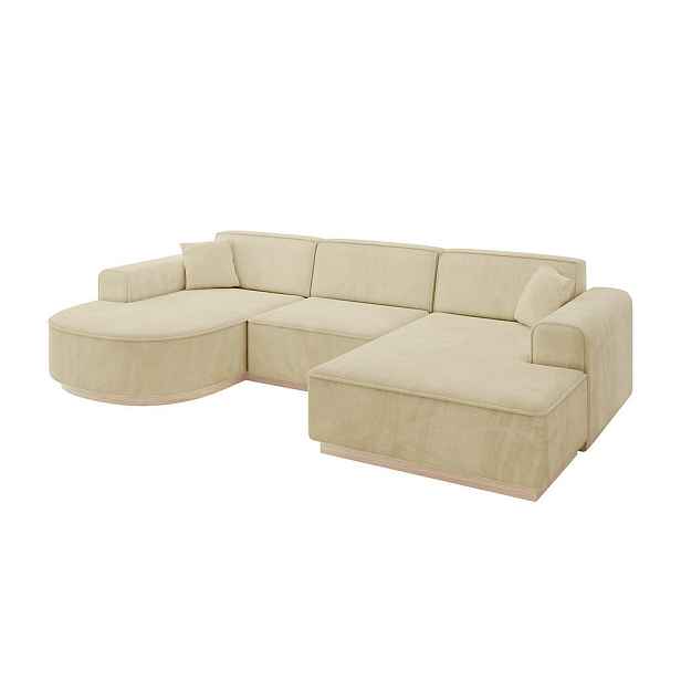 ALTDECOR SEDACÍ SOUPRAVA ve tvaru U ARRIO-U1 303x171x83 Béžová Velur