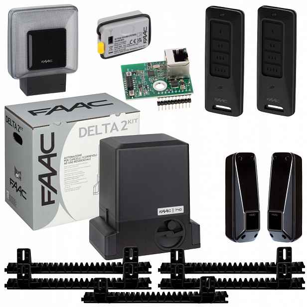 Faac DELTA2+ Smart WiFi Xwbl+ Lampa+ Listwa+ Pilot 2ks pohon brány