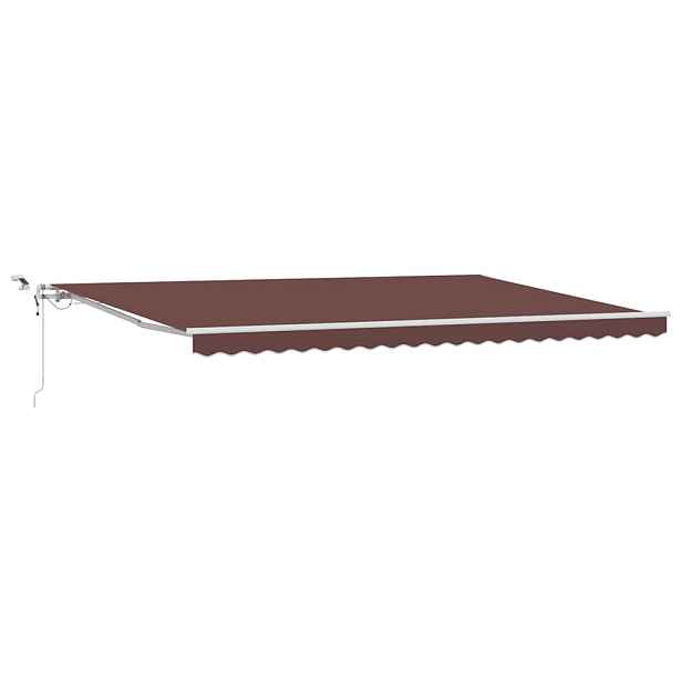 vidaXL Automatická zatahovací markýza s LED hnědá 500 x 300 cm