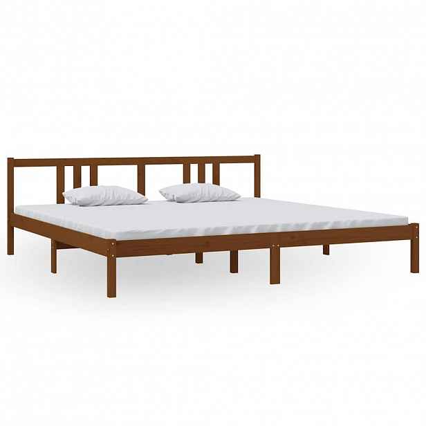 vidaXL Rám postele medově hnědý masivní dřevo 200 x 200 cm