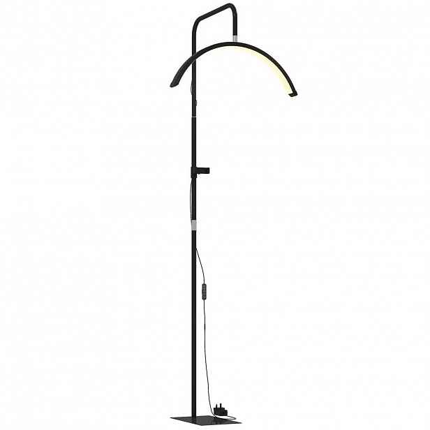 HOMCOM OCELOVÁ stojací lampa, černá