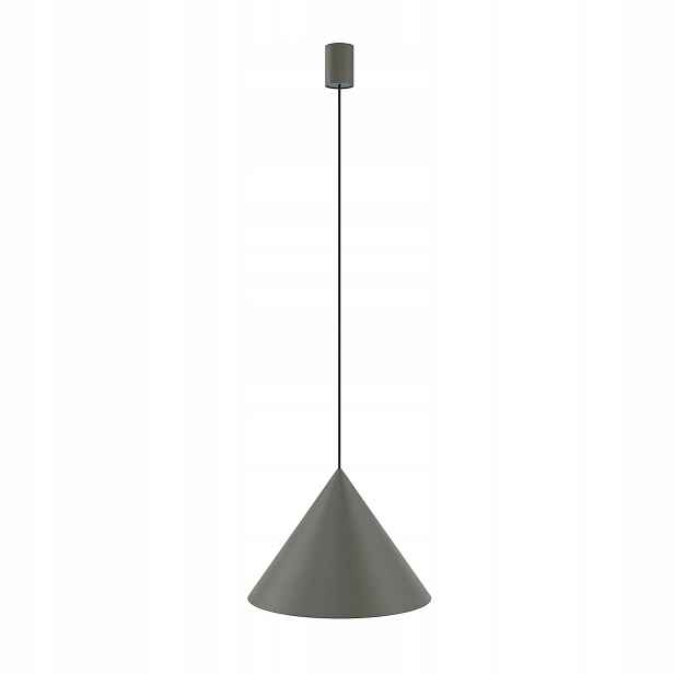 Závěsná lampa šedá nad jídelním stolem, kužel 35 cm Nowodvorski