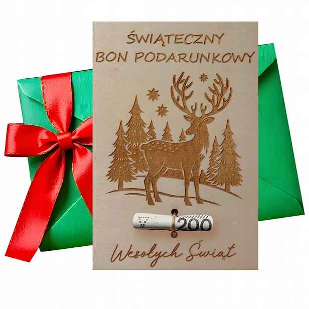 Vánoční Přáníček Dárkový Poukaz Dárek Pod Vánoční Stromeček Se Sobem