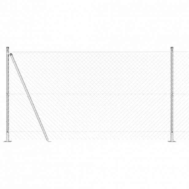 vidaXL Zábradlí s betonovým základem 25 x 1,2 m Pozinkovaná ocel