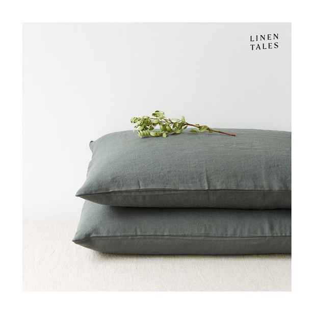 Lněný povlak na polštář 40x60 cm Forest Green  – Linen Tales