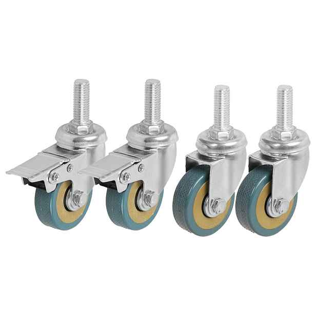 Pojízdný Kolíkový Set S Gumovou Brzdou 50 mm závit M12 4 ks