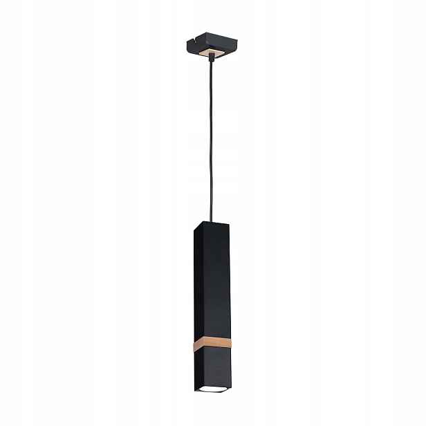 Závěsná lampa Milagro Vidar 35W GU10 černý kov/dřevo, nastavitelná