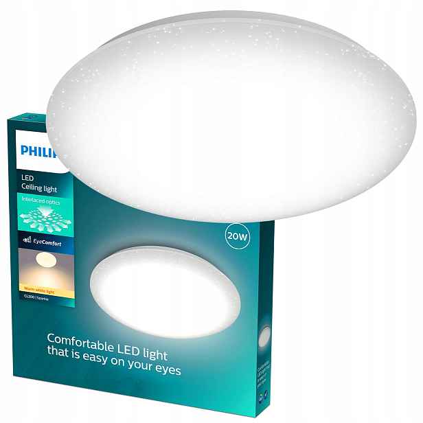 Stropní Led Stropní Svítidlo Stropní Svítidlo Nástěnný 20W 2700K Hvězdný efekt Moaré Philips
