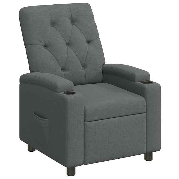 vidaXL Polohovací křeslo Tmavě šedá 75 x 95 x 101 cm Textil