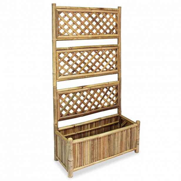 vidaXL Vyvýšený záhon s treláží bambus 70 cm