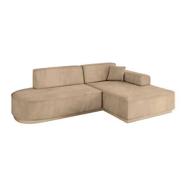 ALTDECOR ROHOVÁ SEDAČKA s otomanem, pravá IREA-L1 232x165x80 Béžová Velur