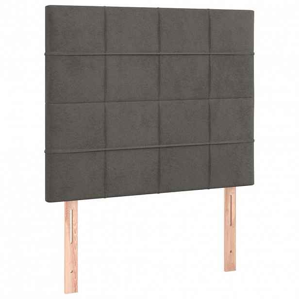 vidaXL Čelo postele tmavě šedé 90x5x118/128 cm sametové