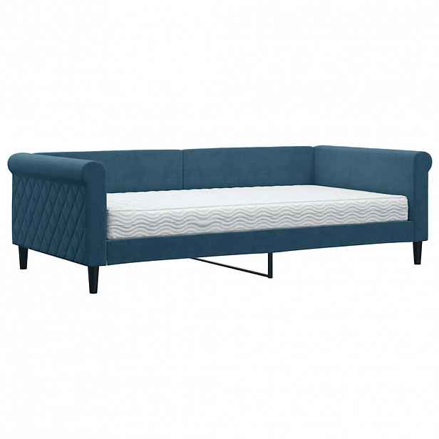 vidaXL Válenda s matrací modrá 100 x 200 cm samet
