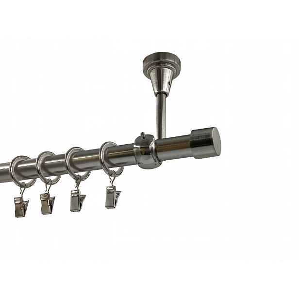 Garnýž Kovový Strop 19mm MIX Koncovek Nikl 240cm Smart galvanizovaný