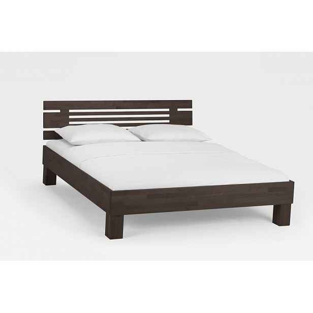 Postel Classic system 330.KT - masivní lakovaný buk - wenge 90 × 200 cm