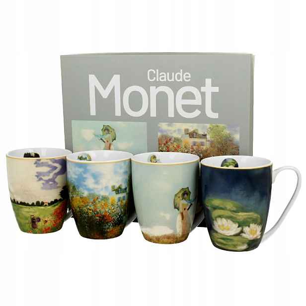 Sada 4 porcelánových hrnků Claude Monet 350 ml Dárkové balení Dárek