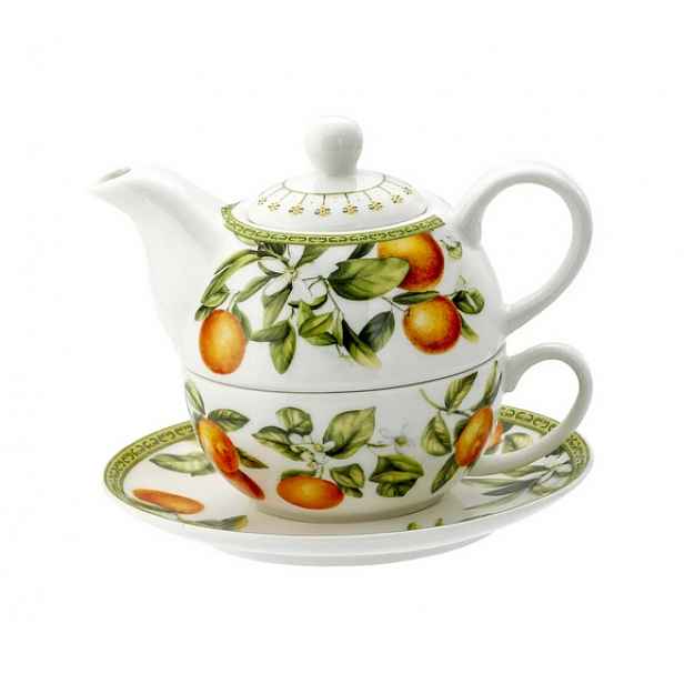 Tea for One – sada šálek podšálek s konvičkou pomeranče oranges